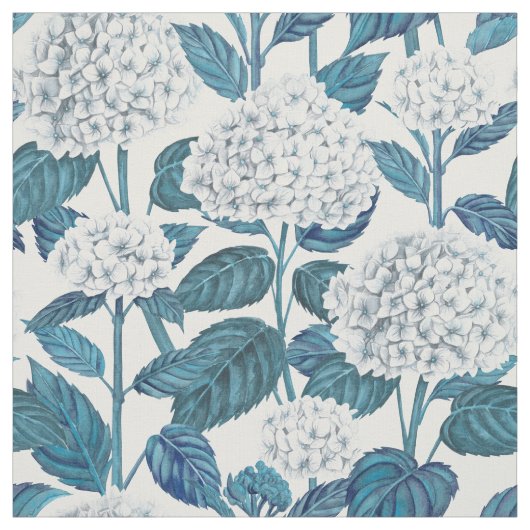 Witte hydrangea waterverf stof (Swatch)