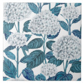 Witte hydrangea waterverf tegeltje (Voorkant)