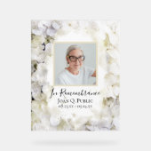 Witte Hydrangea Waterverf Viering van het leven Acryl Bord (Voorkant)