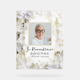 Witte Hydrangea Waterverf Viering van het leven Acryl Bord