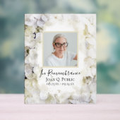 Witte Hydrangea Waterverf Viering van het leven Acryl Bord (Neutraal)