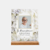 Witte Hydrangea Waterverf Viering van het leven Acryl Bord (Voorkant)