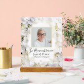 Witte Hydrangea Waterverf Viering van het leven Acryl Bord (Huwelijk)