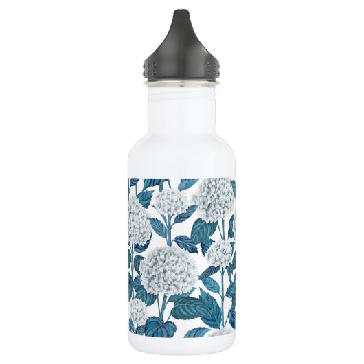 Witte hydrangea waterverf waterfles  (Links)