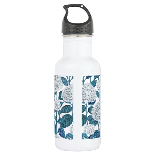 Witte hydrangea waterverf waterfles (Achterkant)