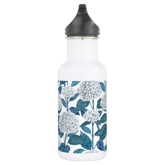 Witte hydrangea waterverf waterfles  (Rechts)