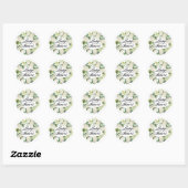 Witte Hydrangeabloemen Krans Baby Shower Ronde Sticker (Vel)
