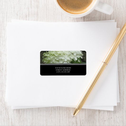 Witte Hydrangeas Adresetiketten Etiket (Insitu)