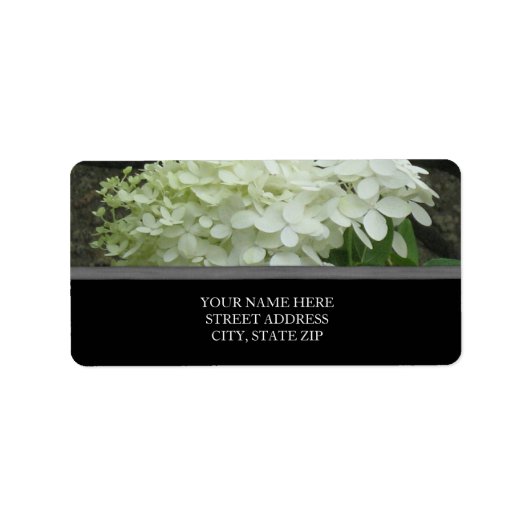 Witte Hydrangeas Adresetiketten Etiket (Voorkant)