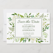 Witte Hydrangeas Bloemen Waterverf Foto Bruiloft Save The Date (Voorkant)
