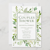 Witte Hydrangeas Bloemen Waterverf Koppels Douche Kaart (Voorkant)