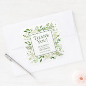 Witte Hydrangeas bloemenbruiloft dank u Vierkante Sticker (Envelop)