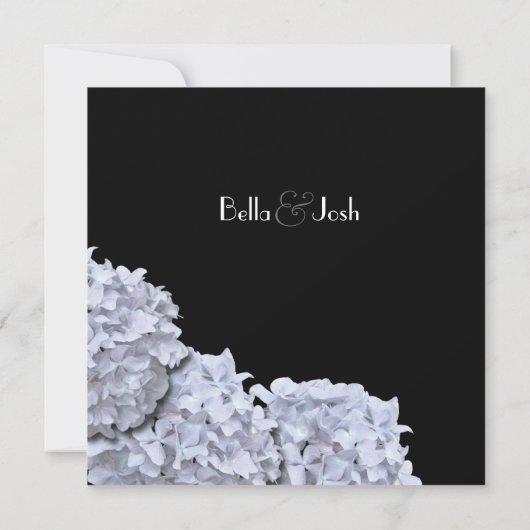 Witte Hydrangeas bruids douche uitnodiging (Achterkant)