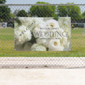 Witte hydrangeas en ranunculus spandoek (Insitu)