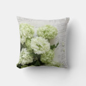 witte hydrangea's met script, kussen (Voorkant)
