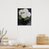 WITTE HYDRANGEAS Print, waarde Poster papier (mat) (Keuken)