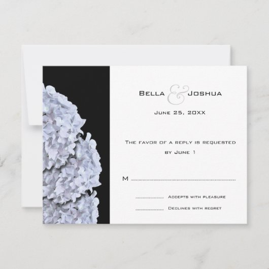Witte Hydrangeas RSVP Kaartje (Voorkant)
