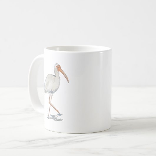 Witte Ibis Coastal Beach Mok (Voorkant links)