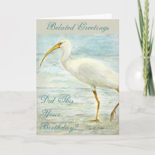 Witte Ibis op het Schilderen van de Waterverf van Kaart (Voorkant)