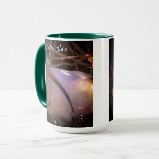 Witte ibis vogel foto Mok (Voorkant links)