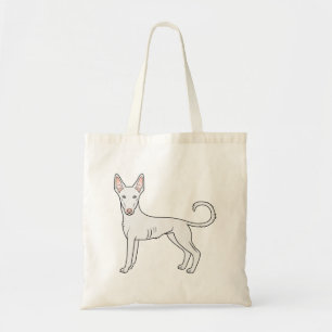 Witte Ibizan Hound Gladde Vacht Schattige Cartoon  Tote Bag
