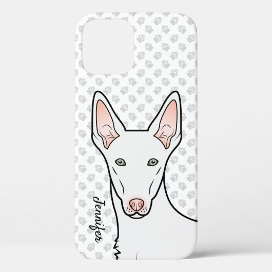 Witte Ibizan Hound Korte Haar Cartoon Hondenkop Case-Mate iPhone Case (Achterkant)