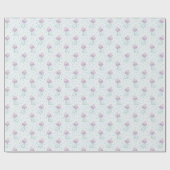 Witte Ice Schaatsen Blauw Sneeuwvlokken Roze Kerst Cadeaupapier (Vlak)