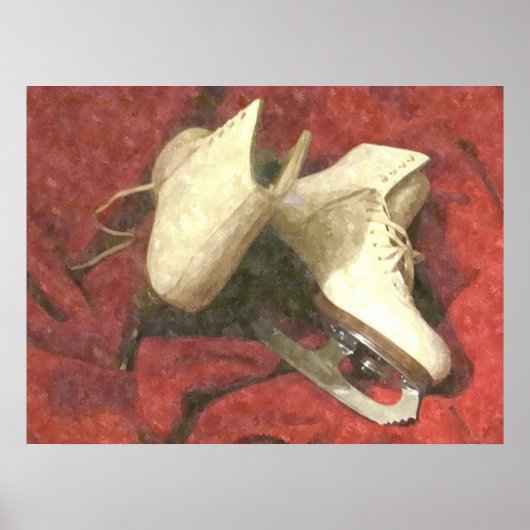 WITTE ICE-SCHAATSEN IN REST POSTER (Voorkant)