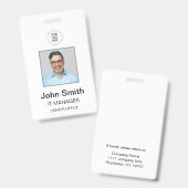 Witte ID-badge Badge (Voor- en achterkant)
