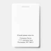 Witte ID-badge Badge (Achterkant)