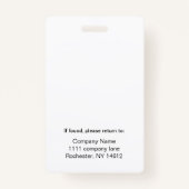 Witte ID-badge Badge (Achterkant)