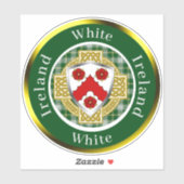 Witte Ierse Schild/Keltisch Kruis Persoonlijk Sticker (Vel)