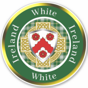 Witte Ierse Schild/Keltisch Kruis Persoonlijk Sticker