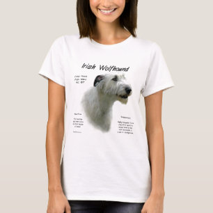 Witte Ierse wolfshond geschiedenis T-shirt