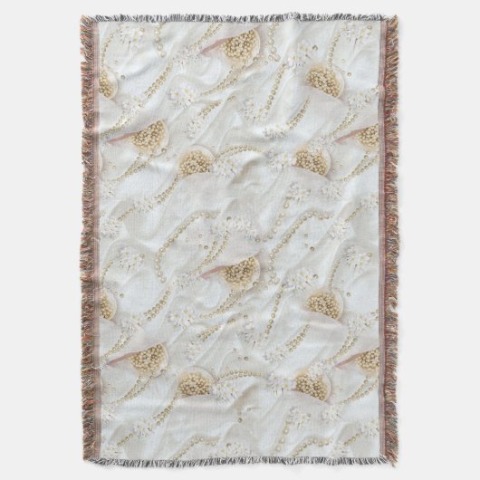 Witte ijderzijde en voorjaarsjaals deken (Voorkant Verticaal)