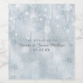 Witte Ijs Sneeuwvlokken Winter Wonderland Wijn Lab Wijn Etiket (Enkel label)