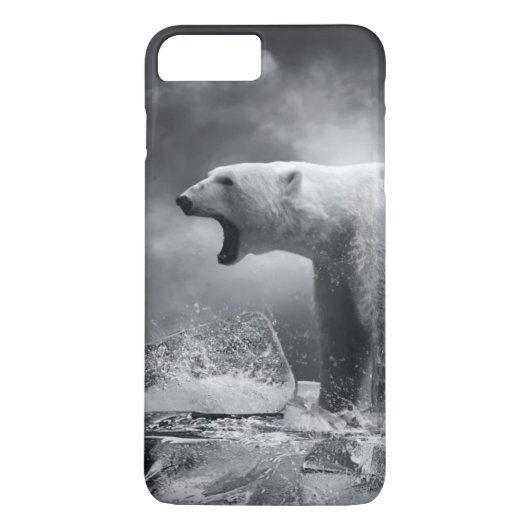 Witte ijsbeer jager op het ijs in water Case-Mate iPhone case (Achterkant)