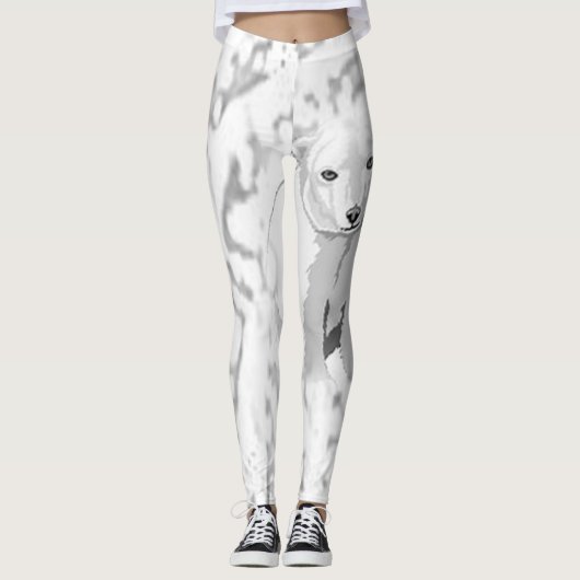 Witte IJsbeer Leggings Lang (Voorkant)