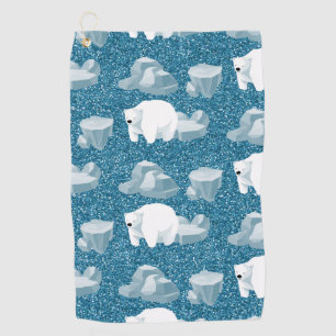 Witte Ijsbeer Noord Wilde Dier Blauwe Koude Golfhanddoek