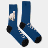 Witte ijsbeer op blauwe Alaska Sokken (Rechts)
