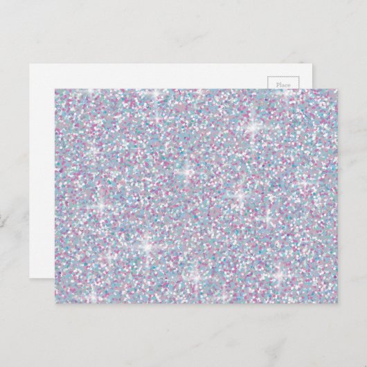 Witte ijsglitter briefkaart (Voorkant / Achterkant)