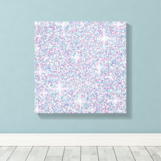 Witte ijsglitter canvas afdruk (Insitu (Houten vloer))