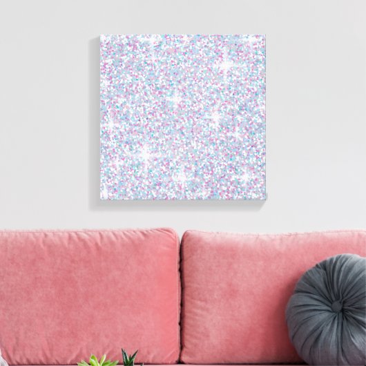 Witte ijsglitter canvas afdruk (Insitu (Woonkamer))