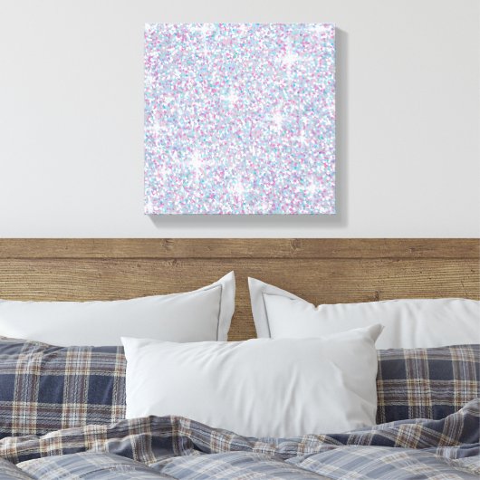 Witte ijsglitter canvas afdruk (Insitu (Slaapkamer))