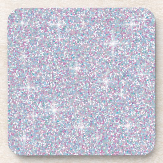 Witte ijsglitter drankjes onderzetter (Voorkant)