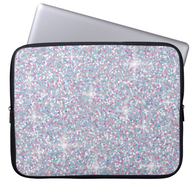 Witte ijsglitter laptop sleeve (Voorkant)