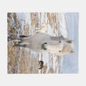 Witte IJslandse paarden, IJsland Fleece Deken (Voorkant (Horizontaal))