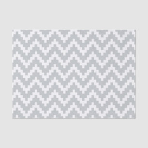 Witte Ikat Chevron op lichtgrijze achtergrond Tissuepapier