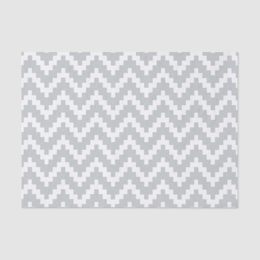 Witte Ikat Chevron op lichtgrijze achtergrond Tissuepapier (Voorkant)