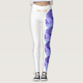 Witte Illinois Staatsbloem Blauwe Violet Leggings (Voorkant)